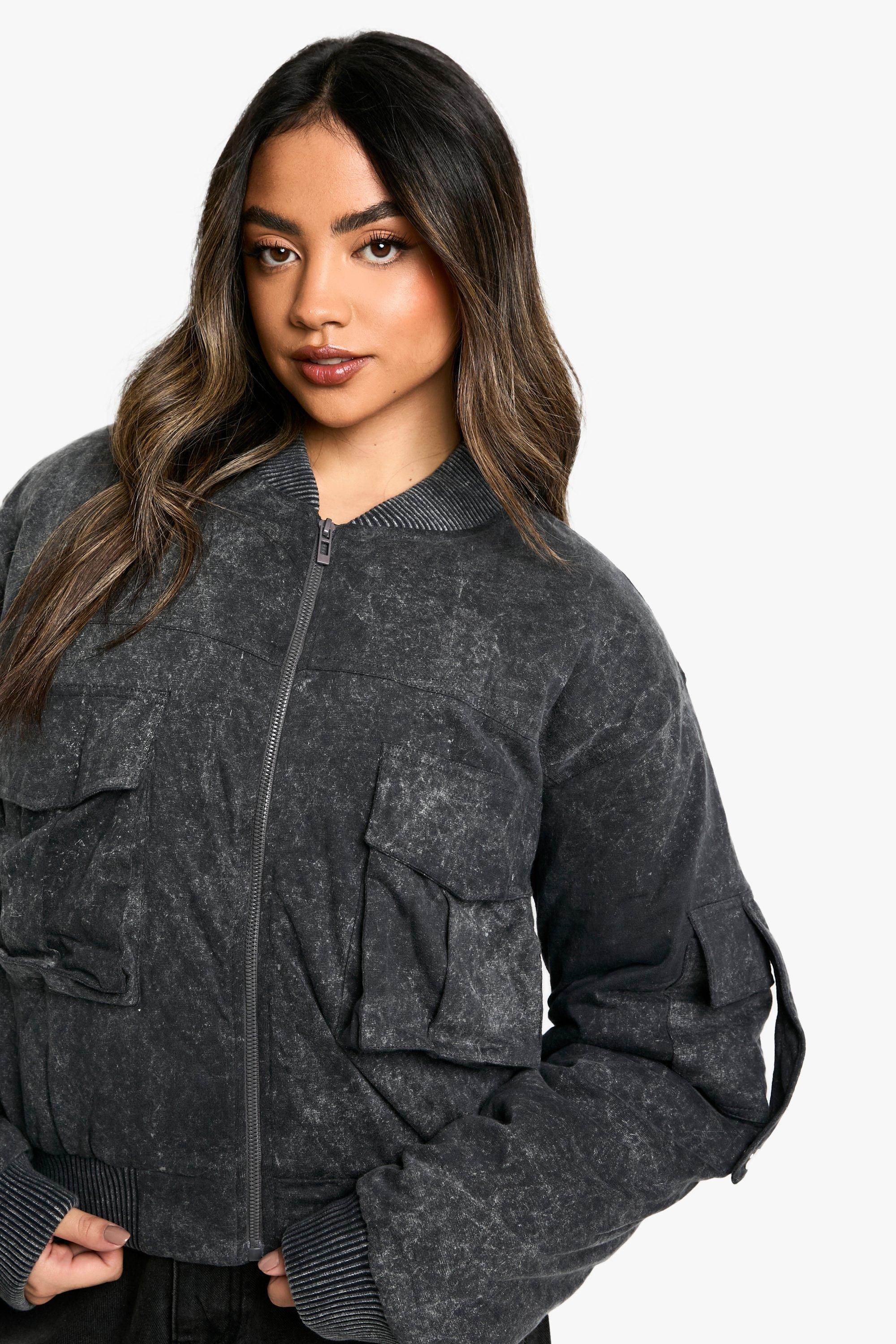 Utility Pocket Cropped Bomber Jacket | boohoo